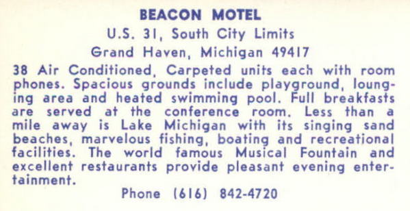 Beacon Motel (Best Western Beacon Inn) - Old Postcard